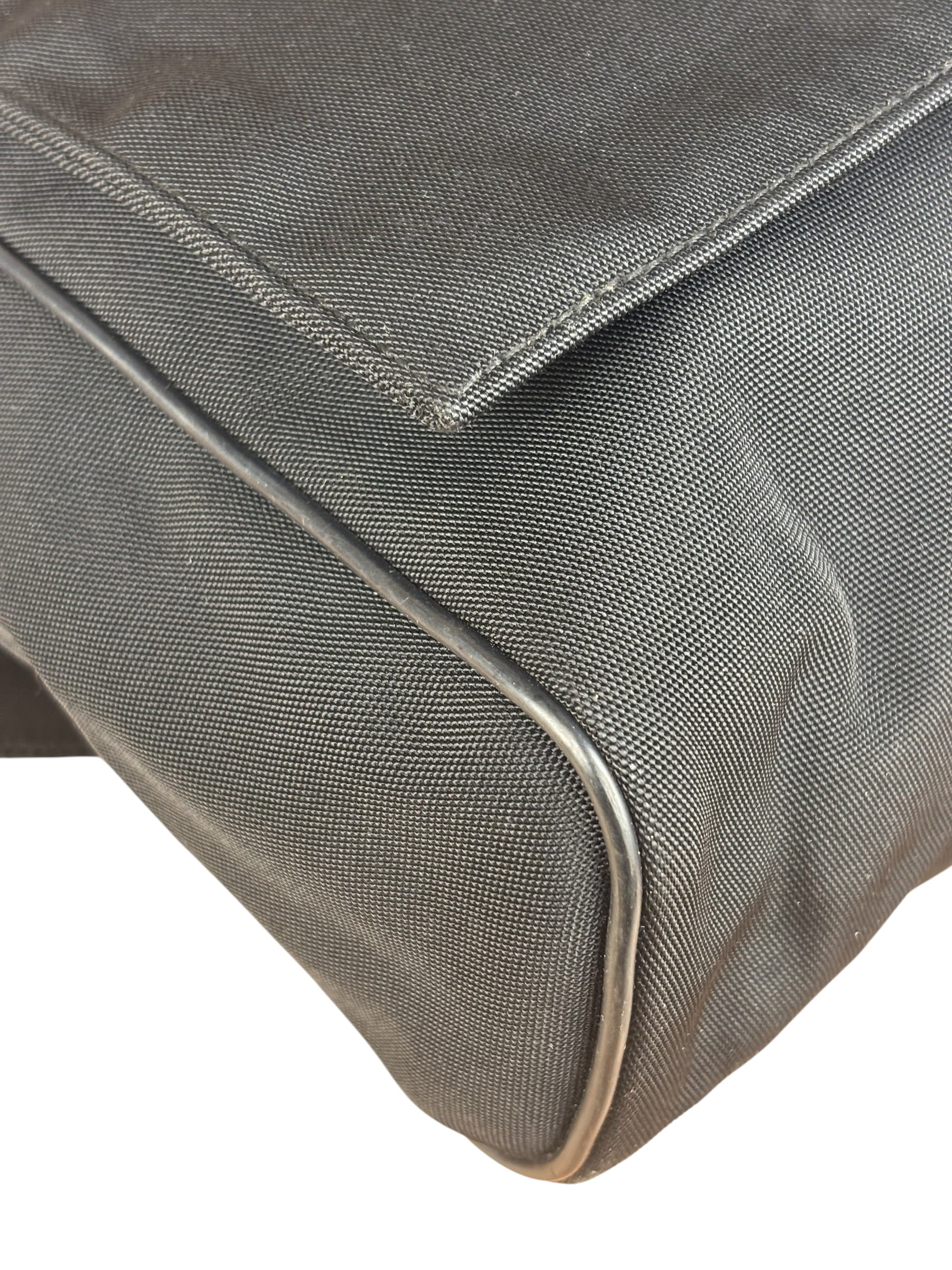 Gucci Black Canvas Flap Messenger Bag
