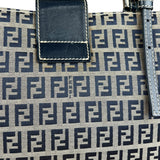 Fendi FF Buckle Navy Zucca Tote Handbag
