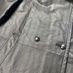 Vintage Leather Striped Long Coat