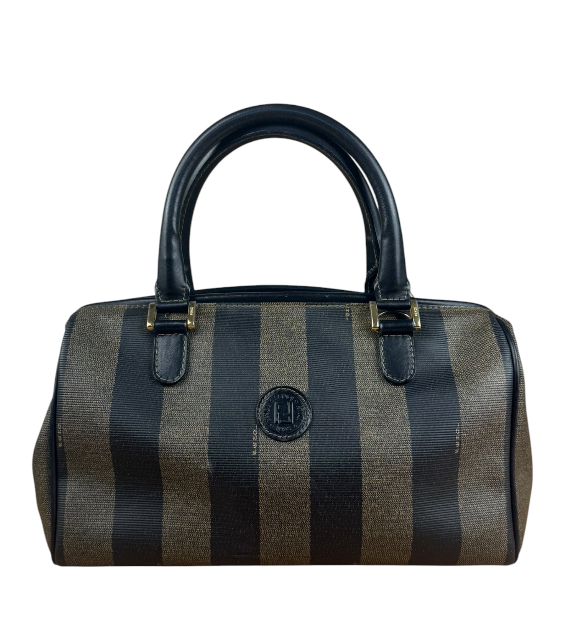 Fendi Vintage Pequin Stripped Mini Boston Bag