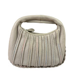Bottega Veneta Ivory Leather Mini Cervo Braided Hobo Bag