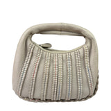 Bottega Veneta Ivory Leather Mini Cervo Braided Hobo Bag