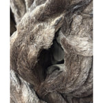 Jfa Nissin Brown Mink Fur Trim Chinchilla Fur Coat