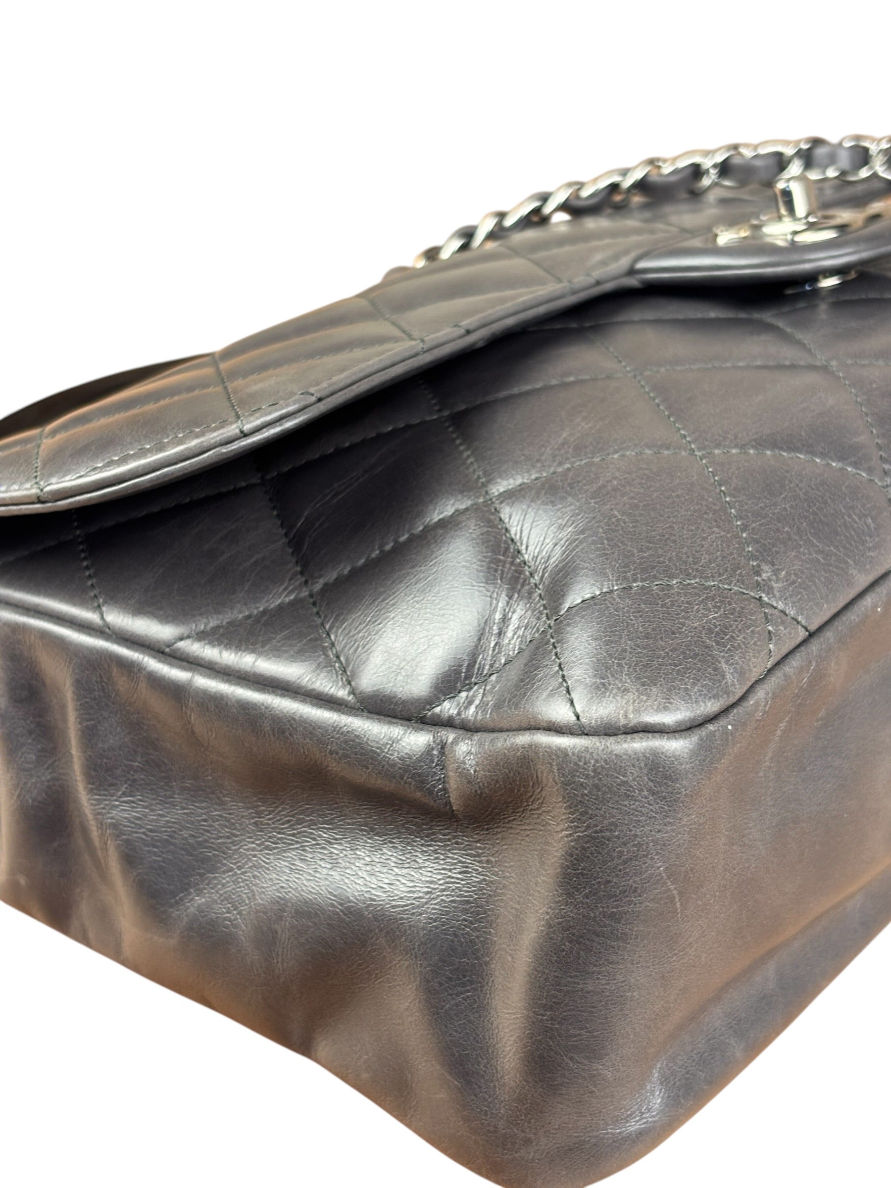 Chanel Dark Grey Cockpit Flap Shoulder Bag 2015