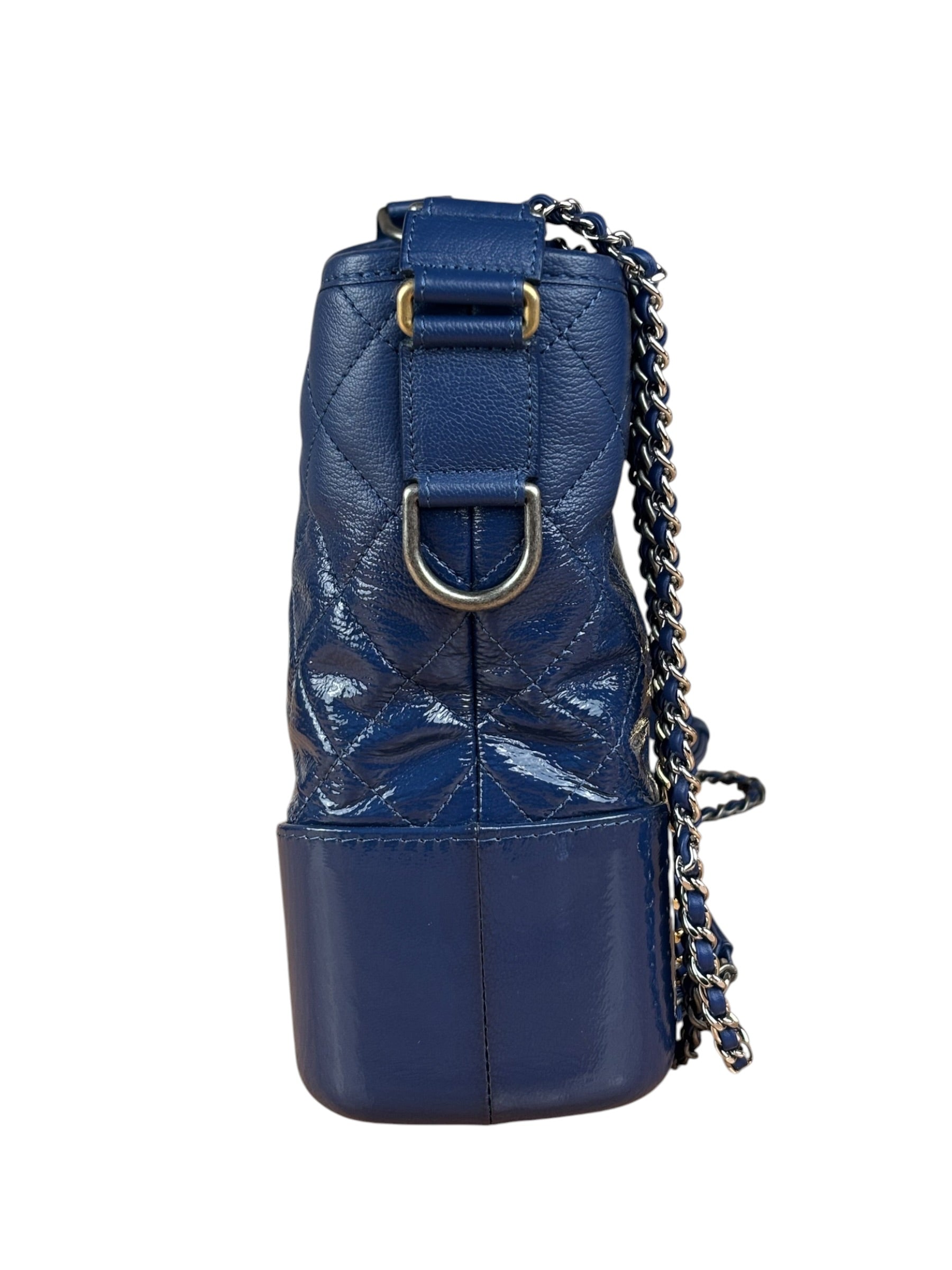 Chanel Navy Blue Leather Gabrielle Hobo Bag 2018