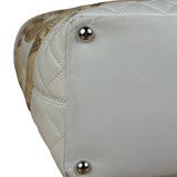 Chanel Vintage White Quilted CC Snake Cambon Ligne Tote 2004