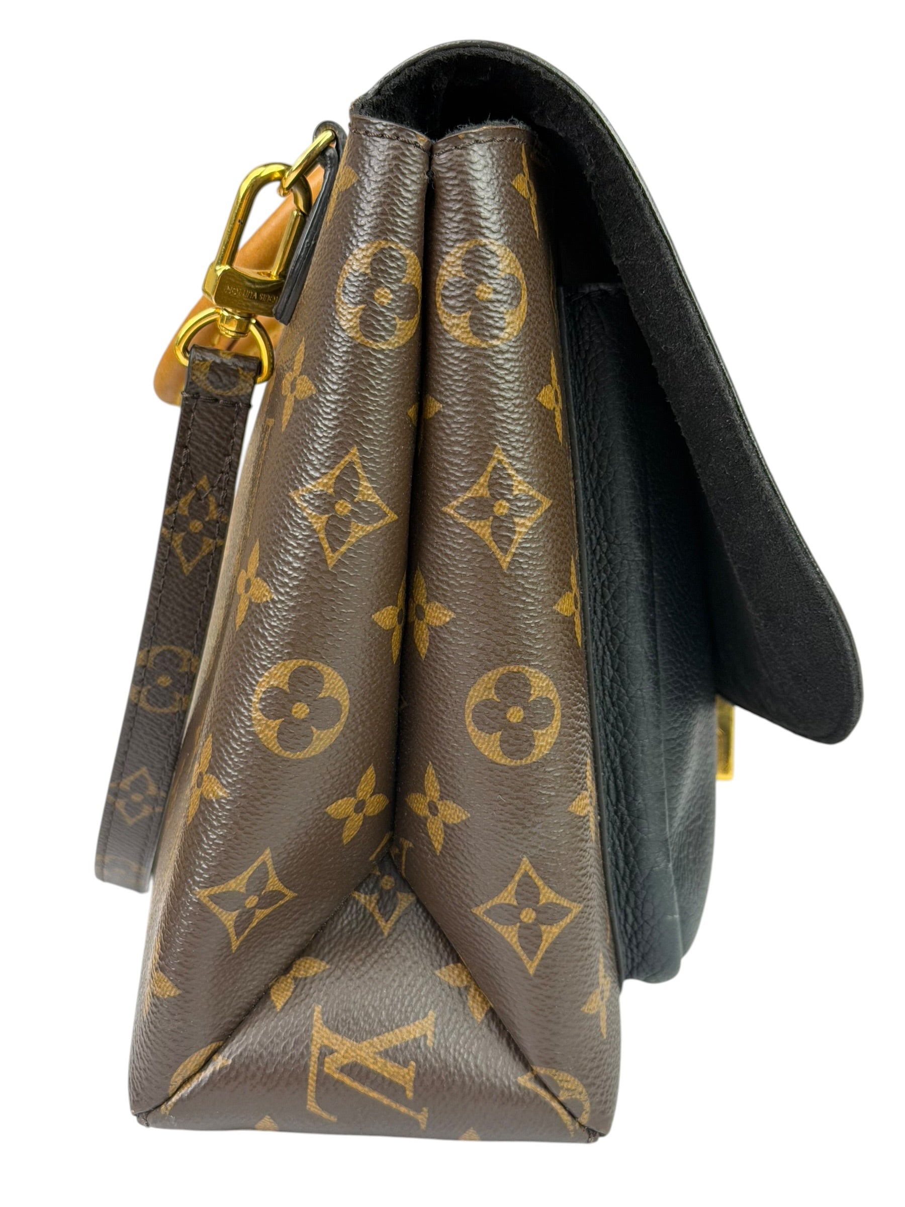Louis Vuitton Black Leather/ Monogram Marignan 2Way Bag