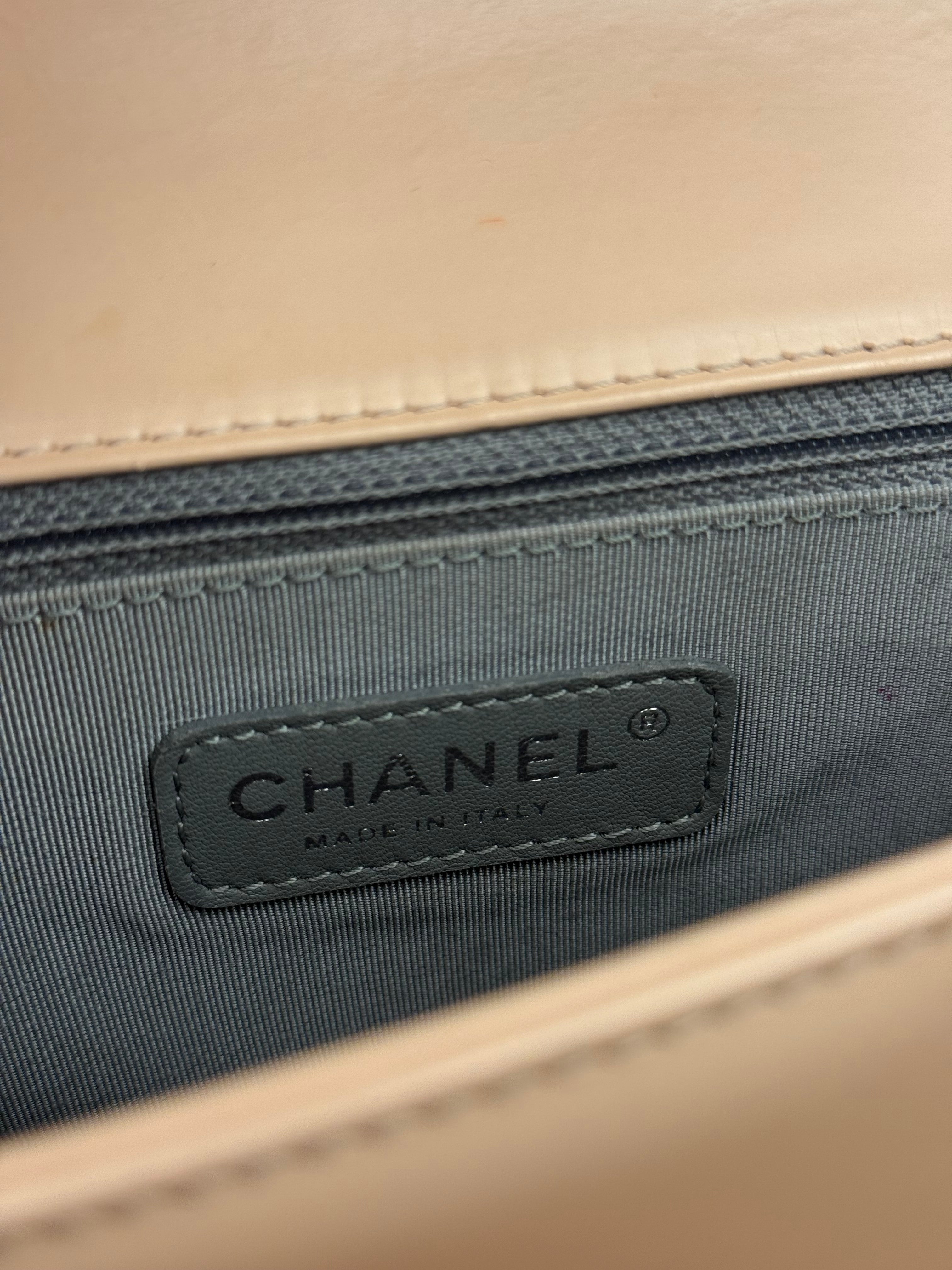 Chanel Cream Patent Leather Boy Flap Bag 2012