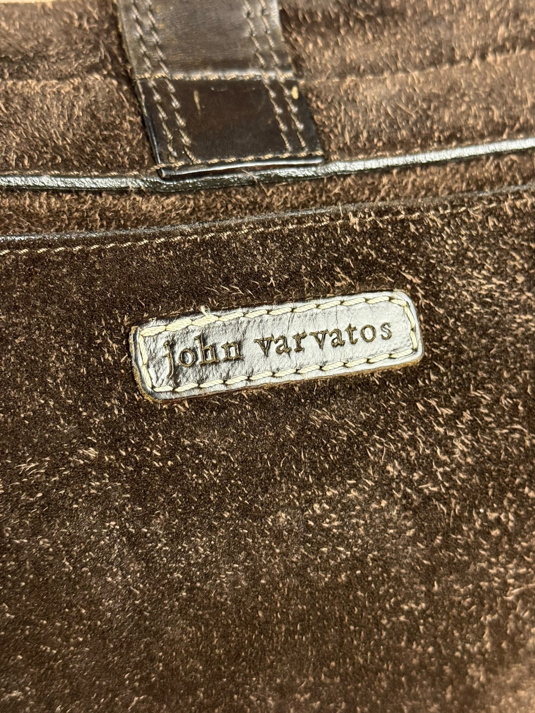 John Varvatos Suede Messenger Bag