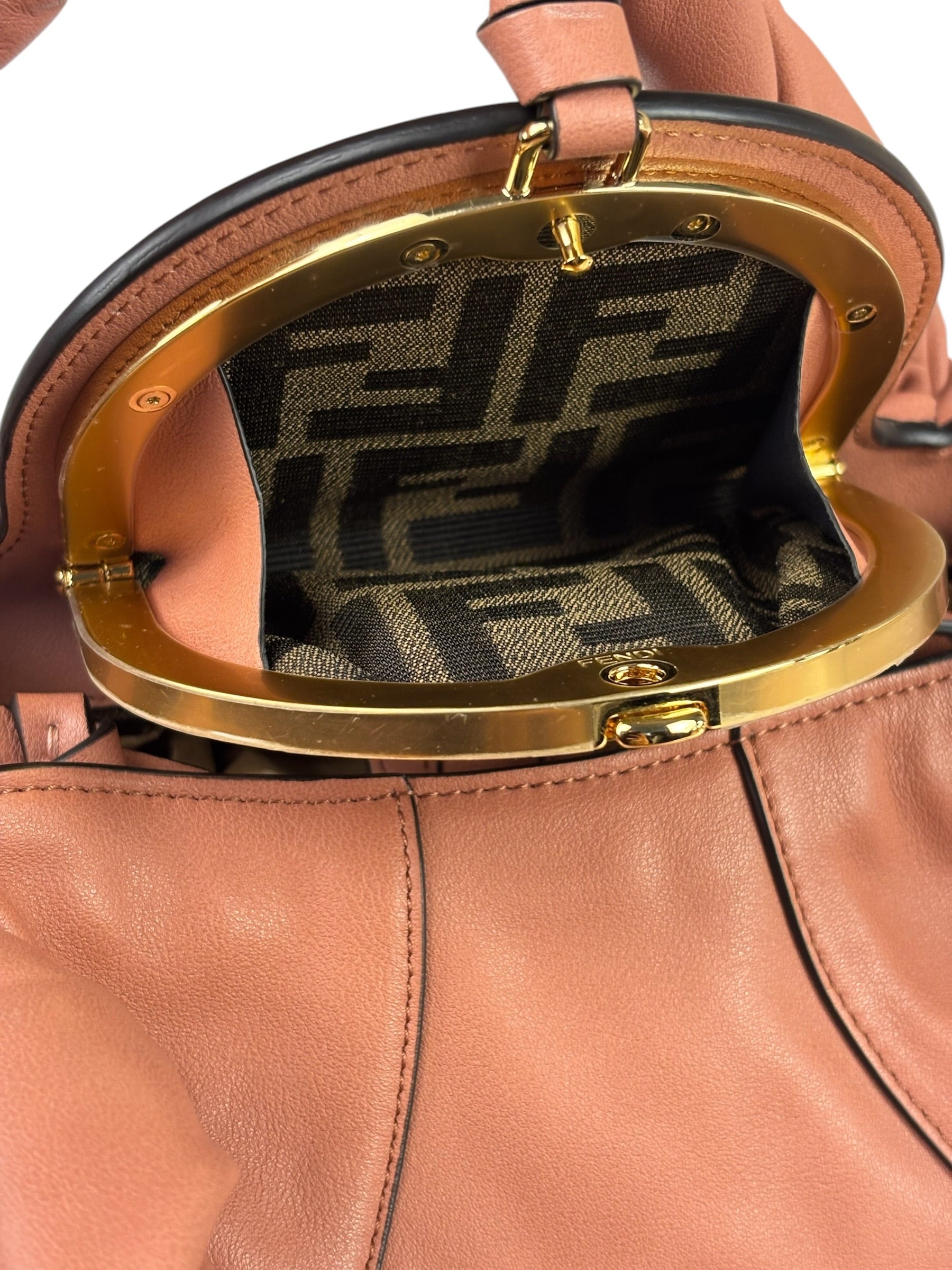 Fendi Pink Leather Spy Spice Mall Two-Way Bag