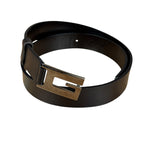 Gucci Black Leather G Buckle Belt