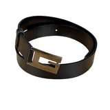 Gucci Black Leather G Buckle Belt
