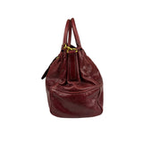 Miu Miu Amaranth Vitello Shine Leather Double Zip 2Way Handbag
