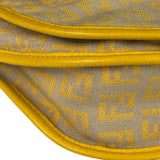 Fendi Yellow Leather Trim Zucca Crossbody Bag