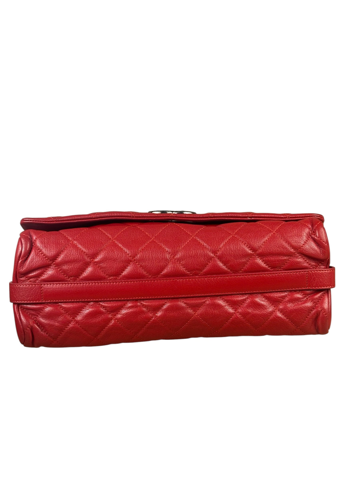 Chanel Red Quilted Lambskin Flap Bag 2015