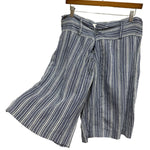 Dries Van Noten Striped Linen Shorts Navy