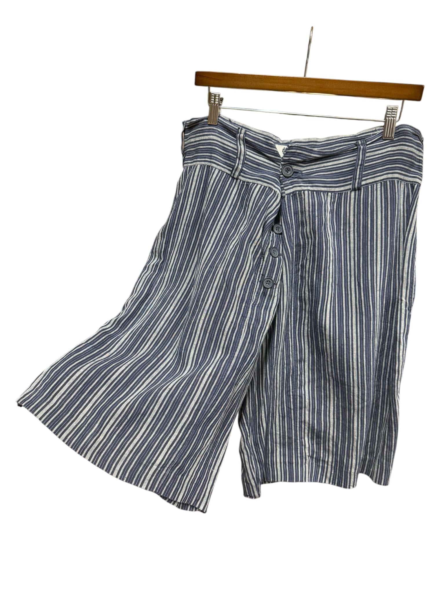 Dries Van Noten Striped Linen Shorts Navy