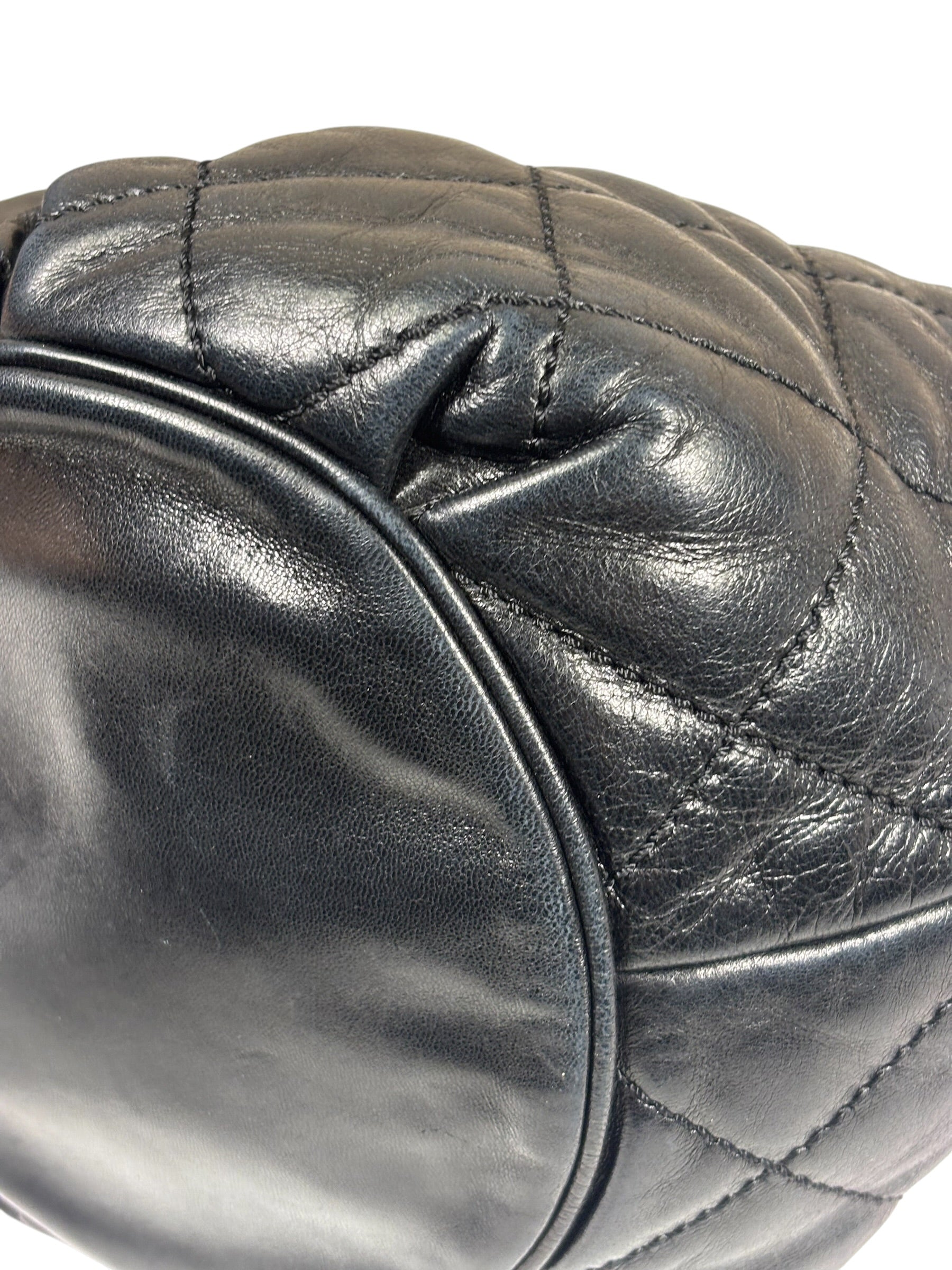 Chanel Black Quilted Lambskin Cloudy Bundle Hobo 2005