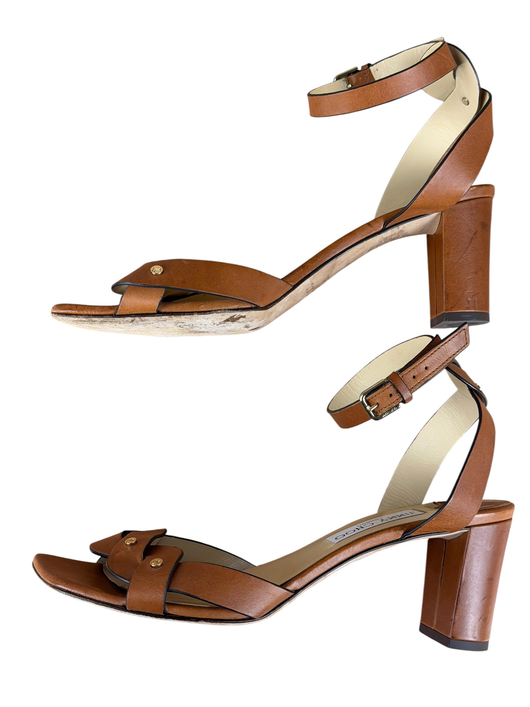 Jimmy Choo Brown Vachetta Leather Sandals