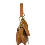 Christian Dior Tan Brown Leather Medium Saddle Bag