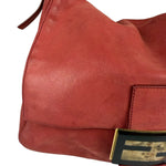 Fendi Red Leather Mamma Baguette Shoulder Bag