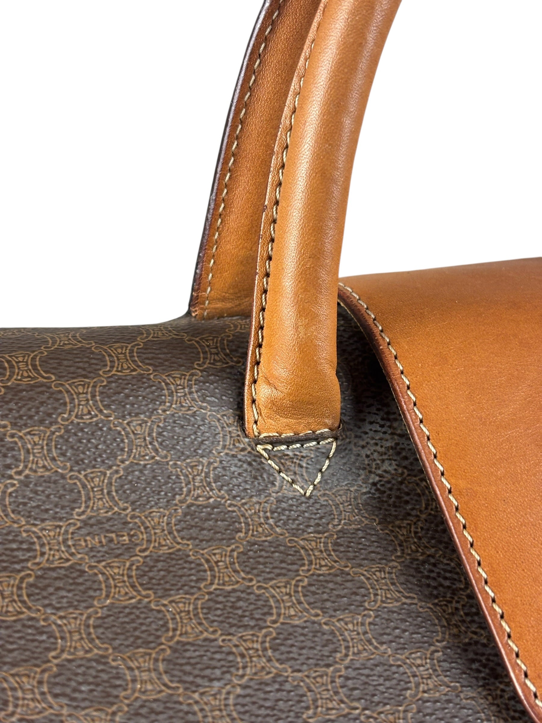 Celine Vintage Macadam Coated Canvas Weekender Travel Bag