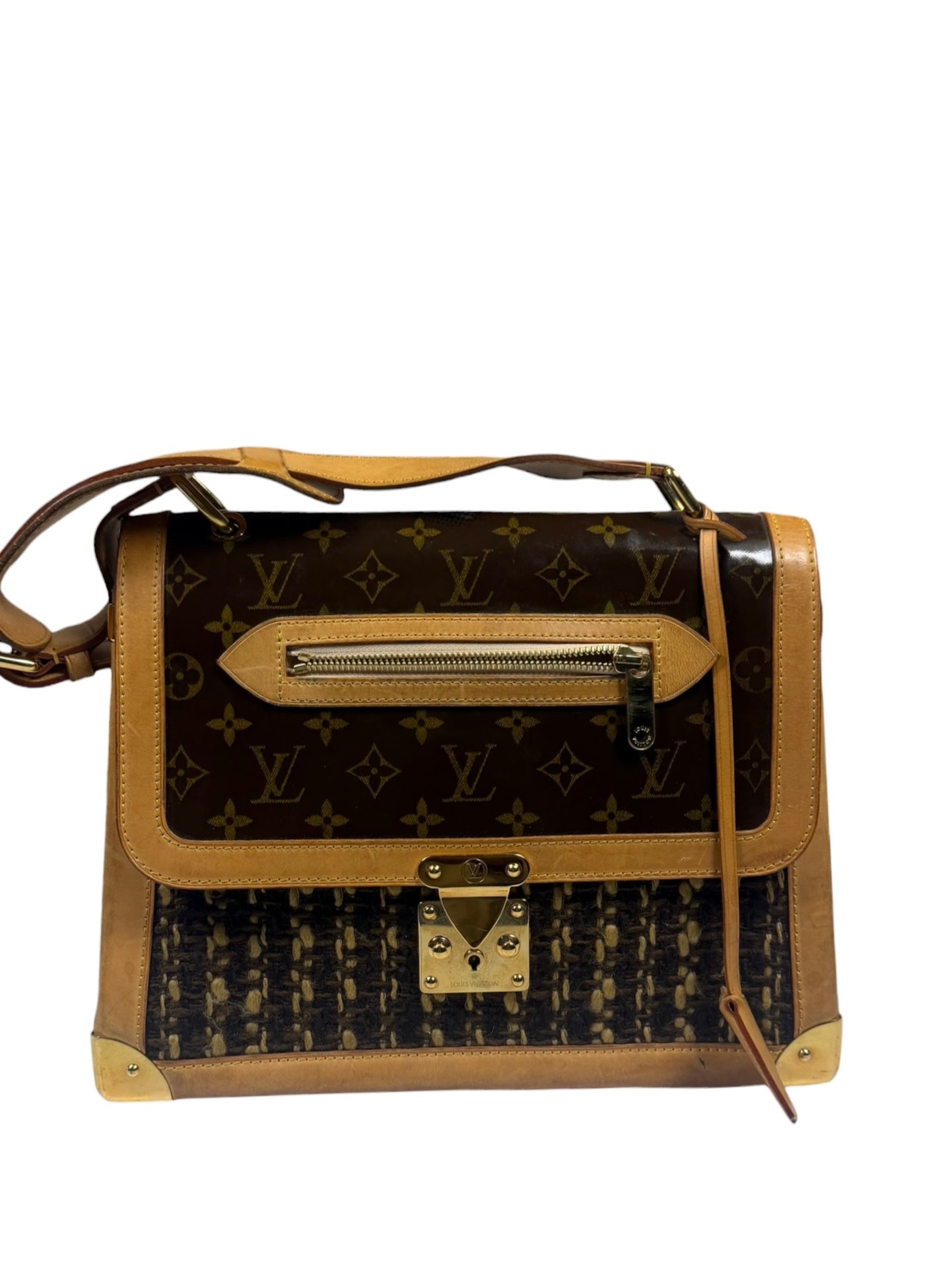 Louis Vuitton Brown Monogram Ambre Tweedy Zip GM