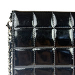 Chanel Black Patent Chocolate Bar Quilted Flap Shoulder Bag 2001