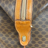 Celine Brown Leather Canvas Macadam Travel Handbag