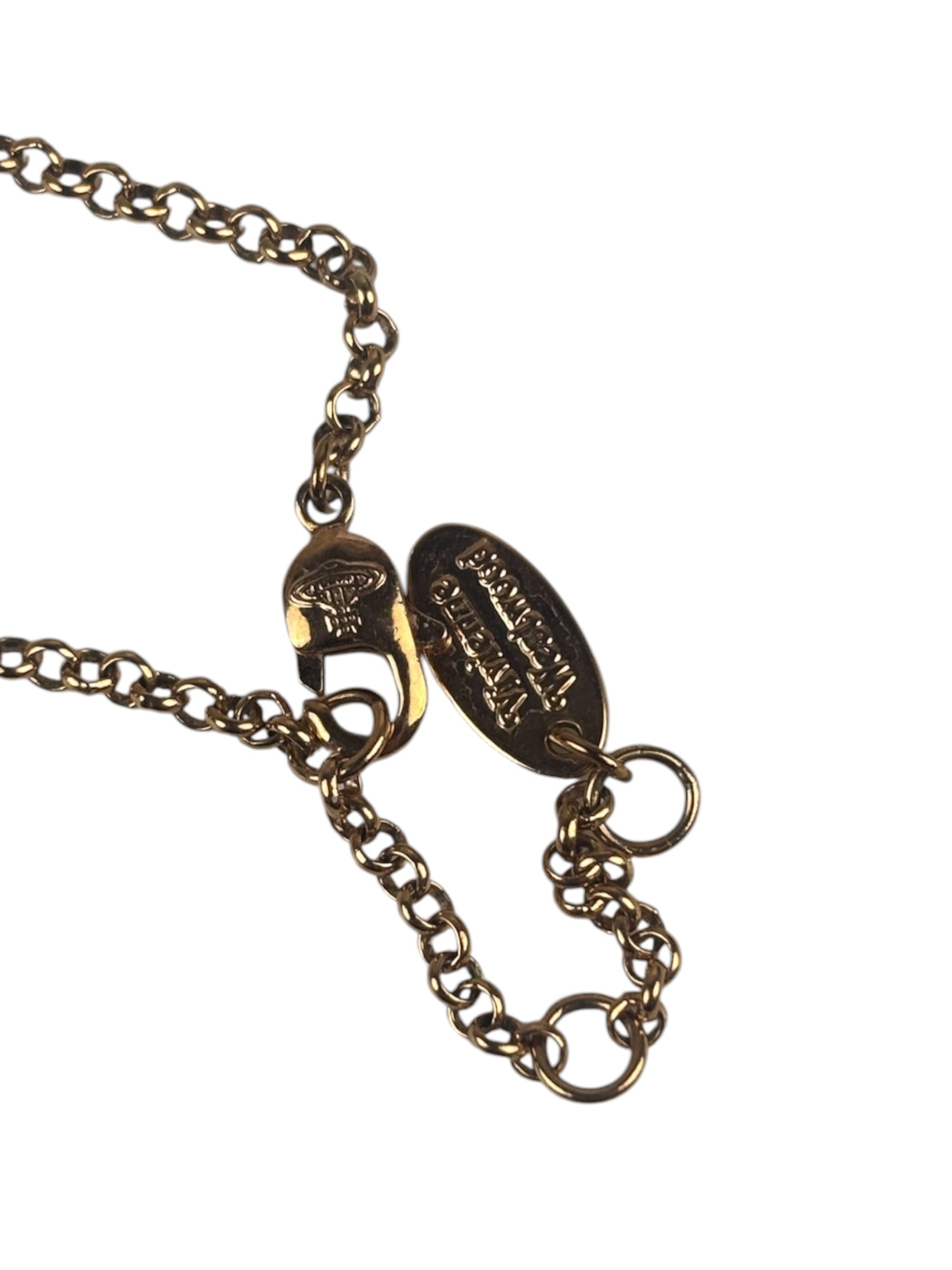 Vivienne Westwood Oval Crystal Stone Medallion Pendant Necklace