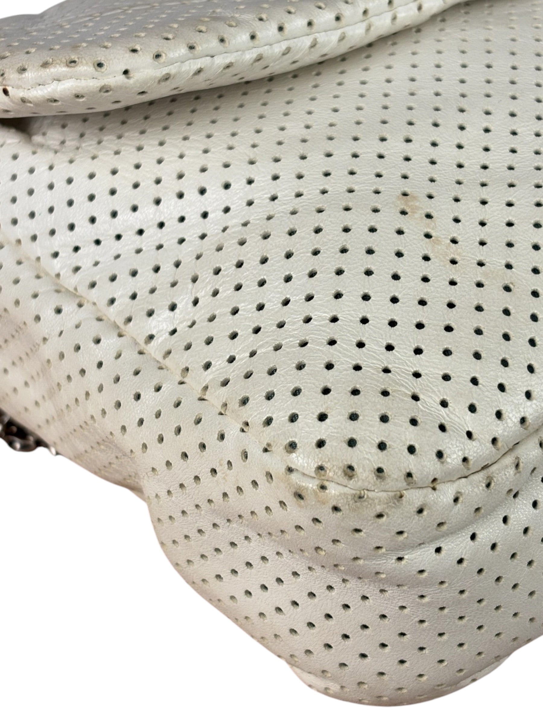 Chanel Ivory Perforated Drill Two-Tone Mademoiselle Flap Bag 2006