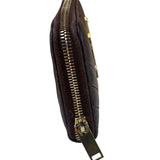 Saint Laurent Plum Chevron Leather Long Zip Wallet
