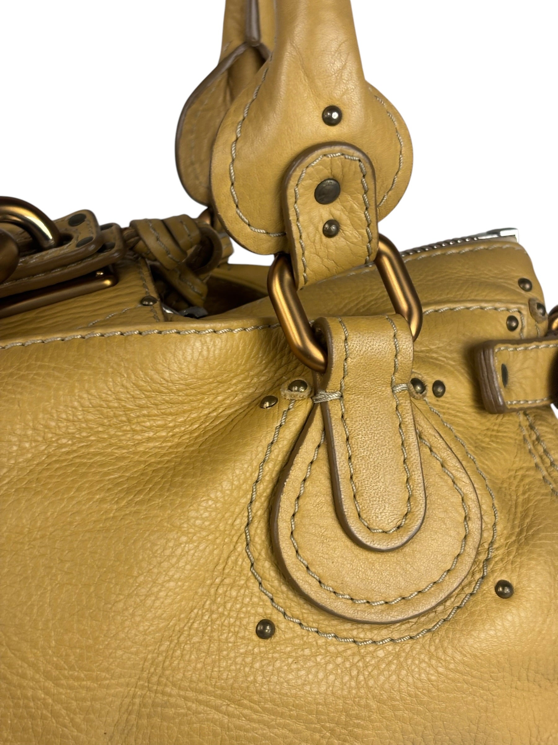 Chloe Yellow Leather Paddington Shoulder Bag