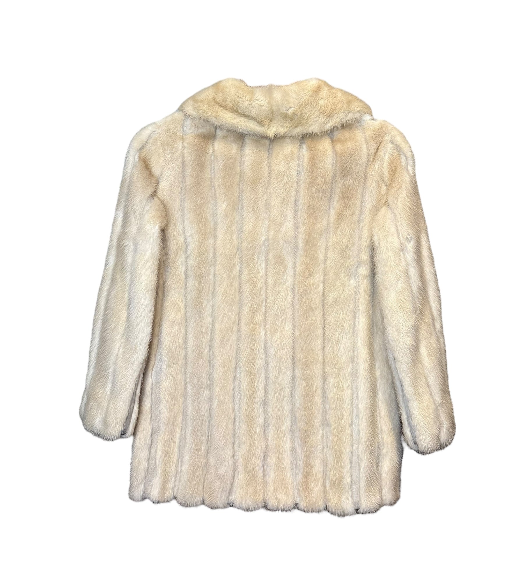 Vintage Ivory Stripped Mink Fur Coat