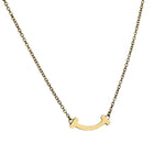 Tiffany & Co.T Smile Yellow Gold & Diamonds Pendant Necklace