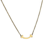 Tiffany & Co.T Smile Yellow Gold & Diamonds Pendant Necklace