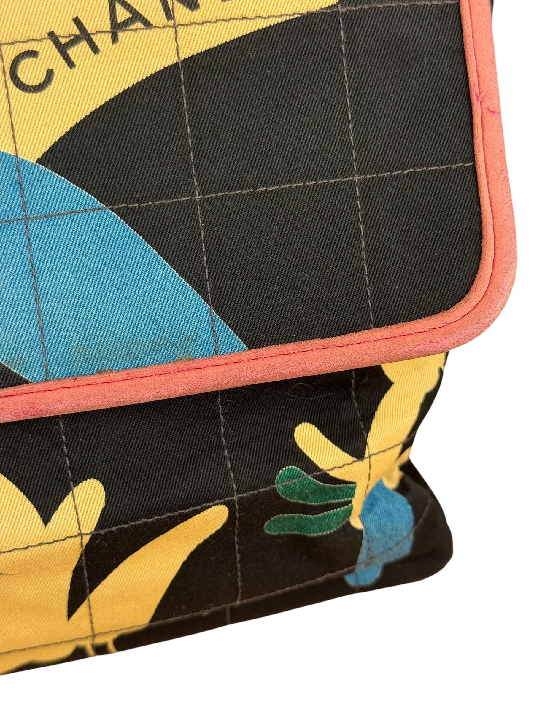 Chanel Multicolor Canvas Bird Print 2.55 Flap 2001