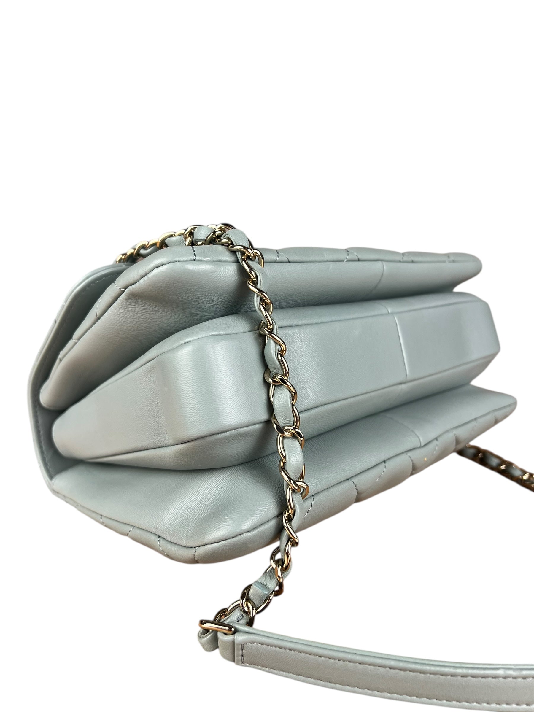 Chanel CC Trendy Blue Leather Flap Top Handle Bag