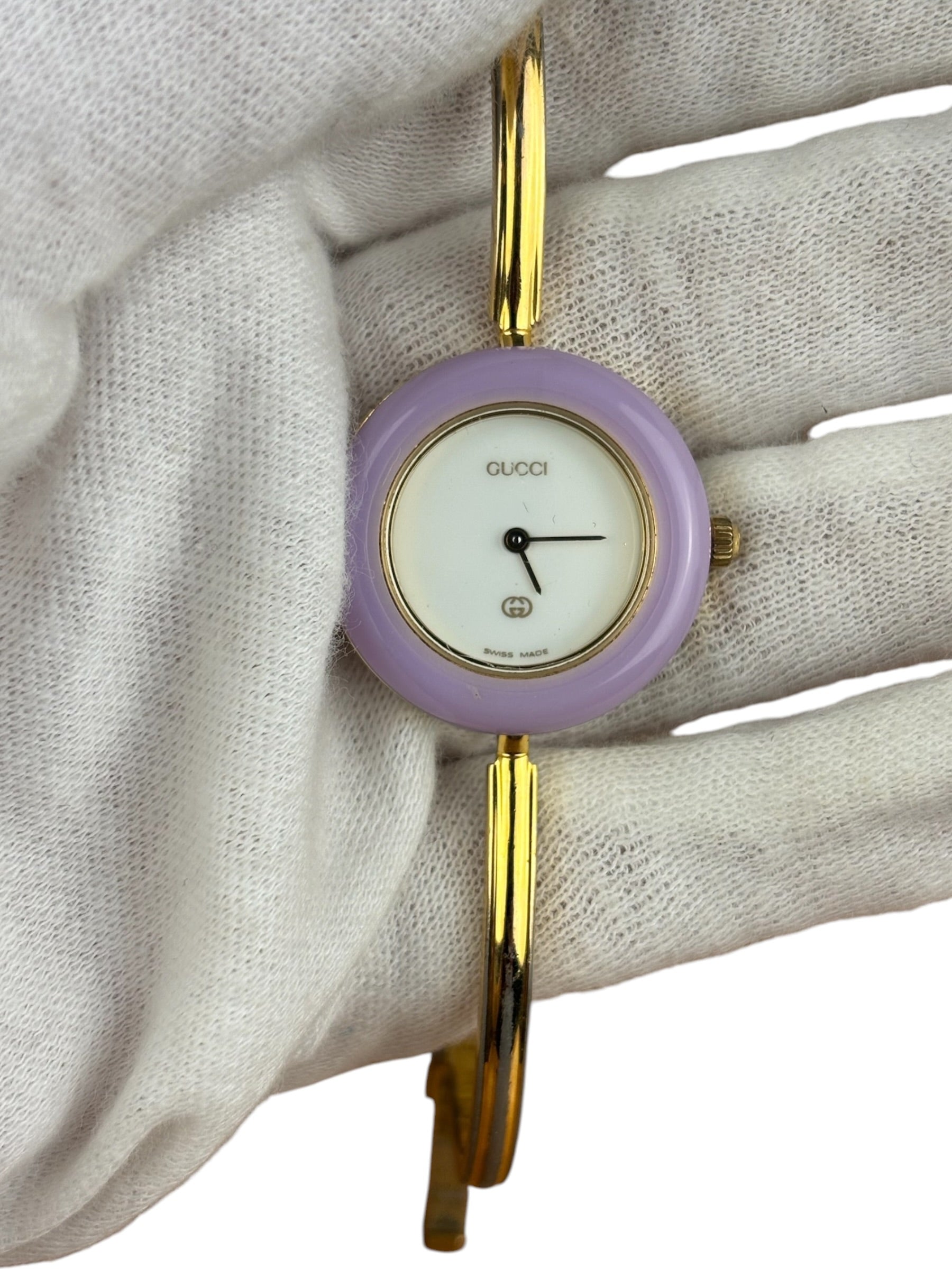 Gucci Vintage Gold 1100L Interchangeable Bezel Bangle