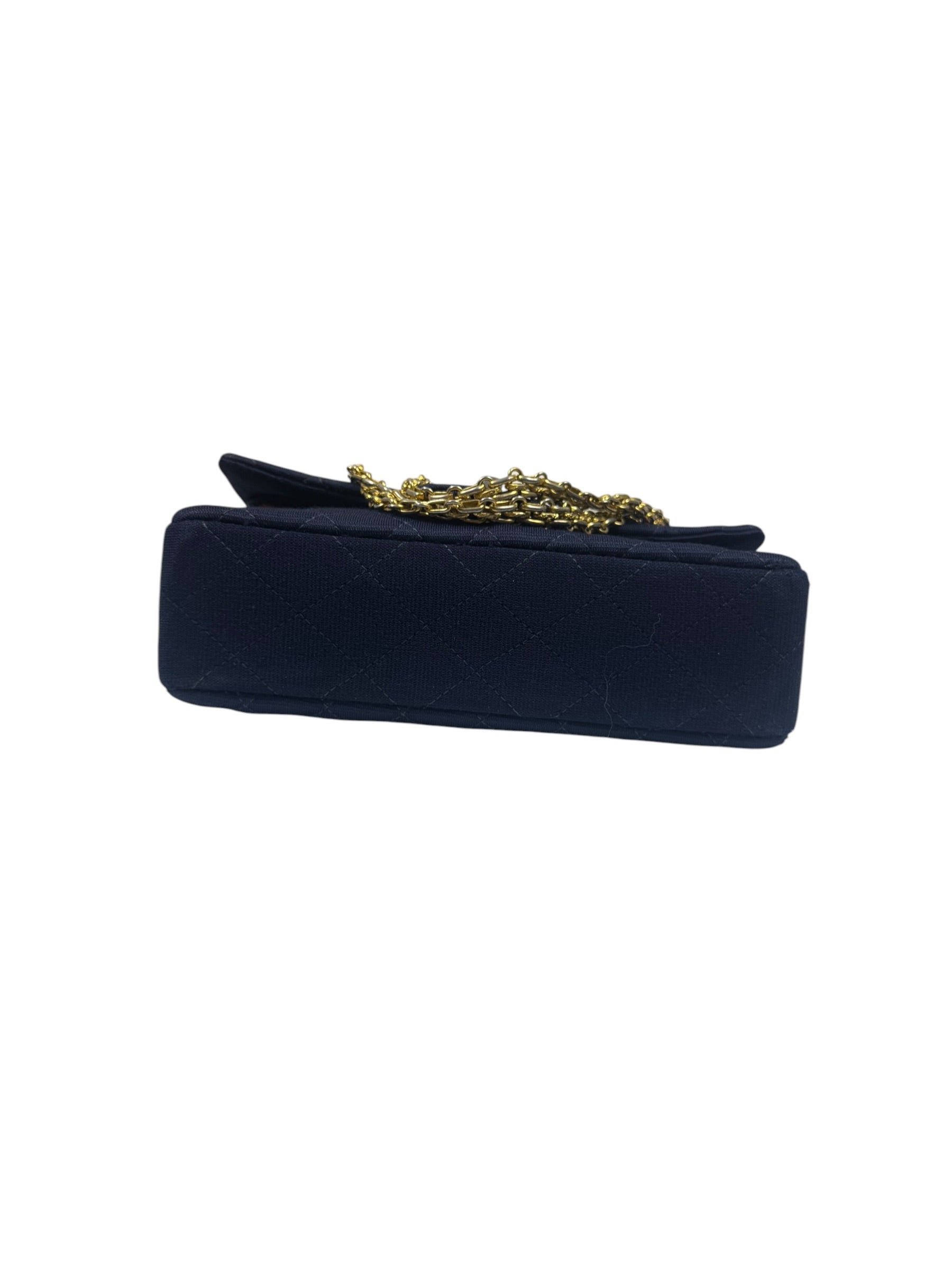 Chanel Navy Quilted Denim Double Flap Bag