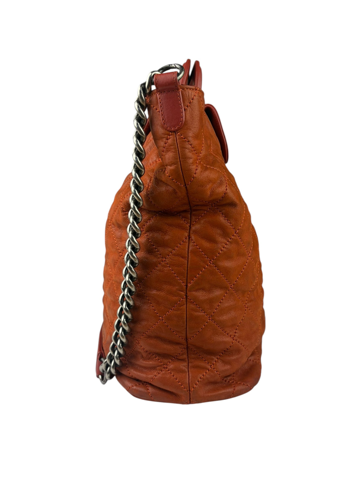 Chanel Orange Quilted Leather Large In The Mix Shopping Two-Way Tote 2011