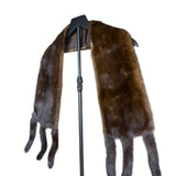Vintage Brown Fur Tailed Shawl