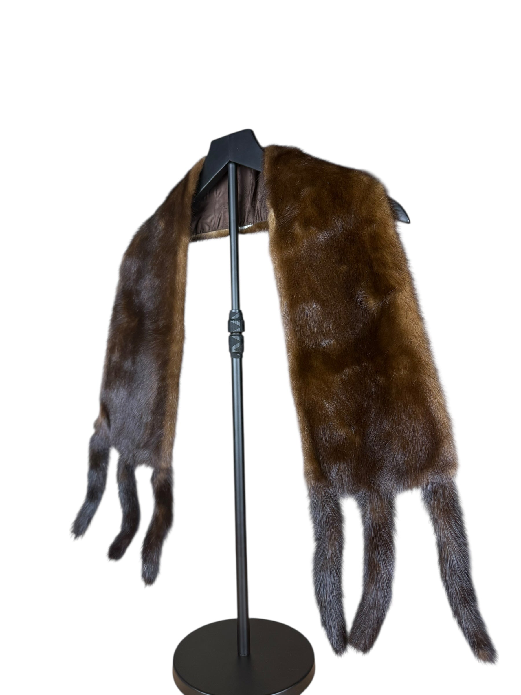 Vintage Brown Fur Tailed Shawl