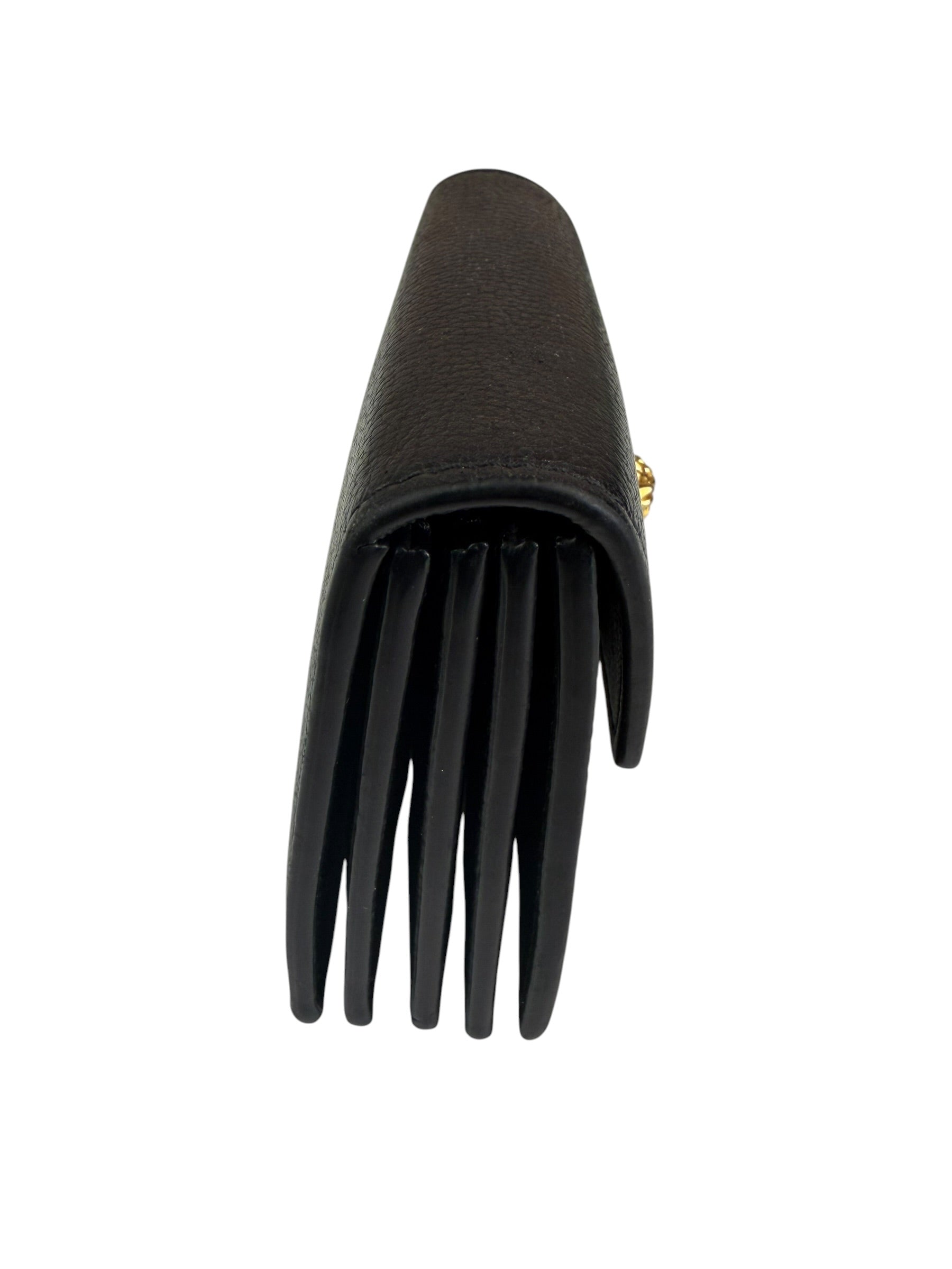 Versace Black Calfskin La Medusa Flap Card Holder