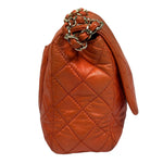 Chanel Orange Quilted Lambskin Flap Bag 2008