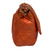 Chanel Orange Quilted Lambskin Flap Bag 2008