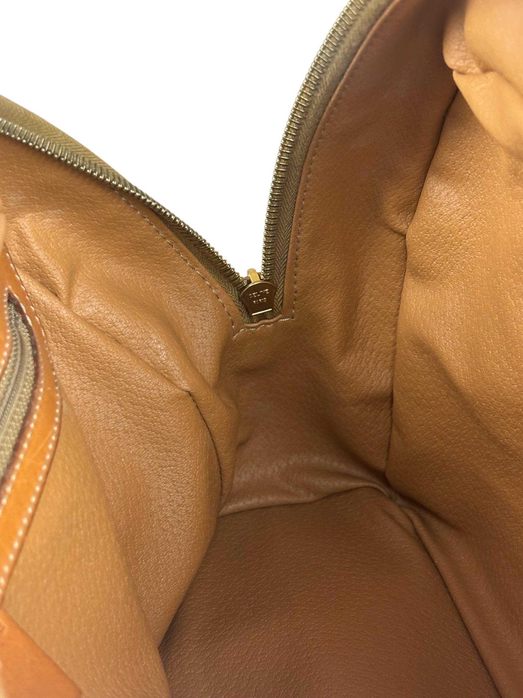 Celine Vintage Macadam Print Bowler Top Handle Bag