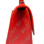 Balenciaga Red Leather Hourglass XS Rhinestones Two-Way Bag