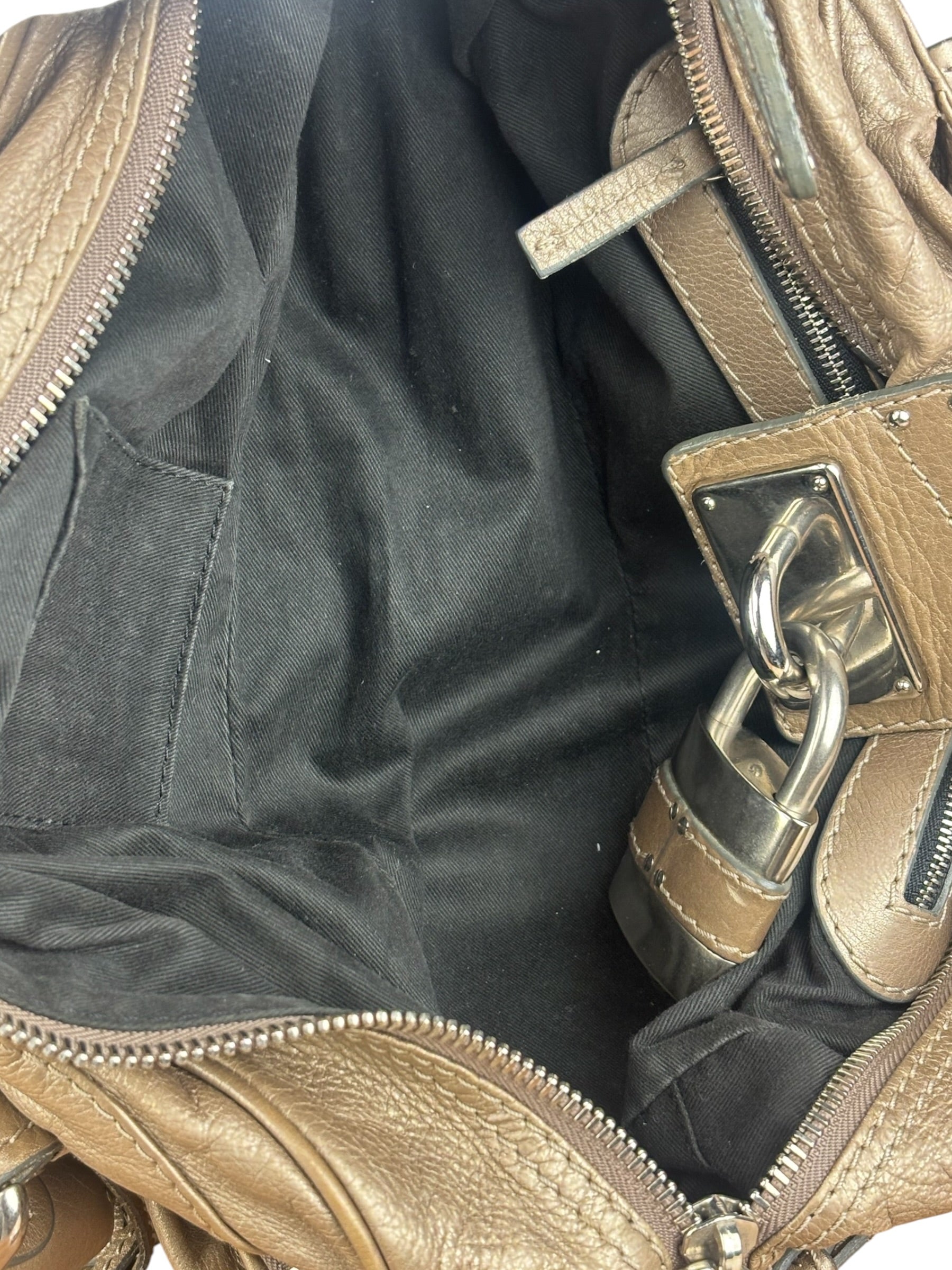 Chloe Metallic Taupe Vintage Paddington