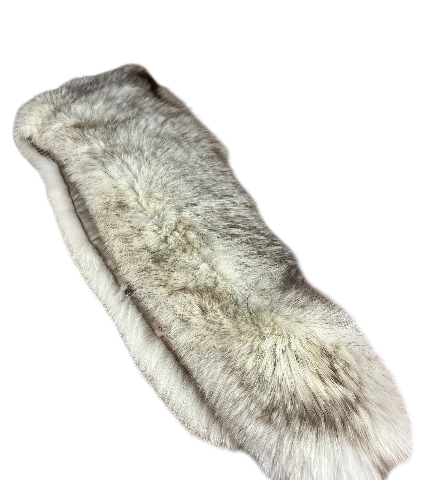 Vintage Ivory/Brown Fur Shawl